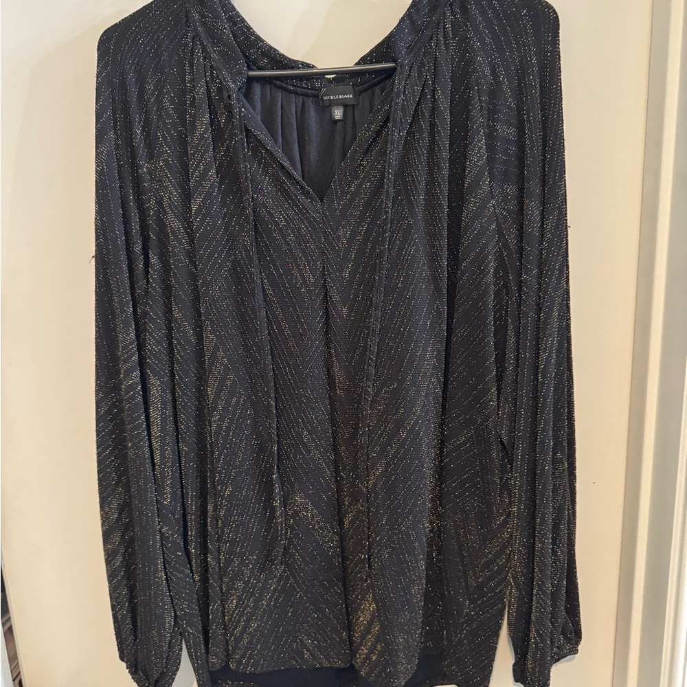 Buckle Gray Long Sleeve Relaxed Blouse